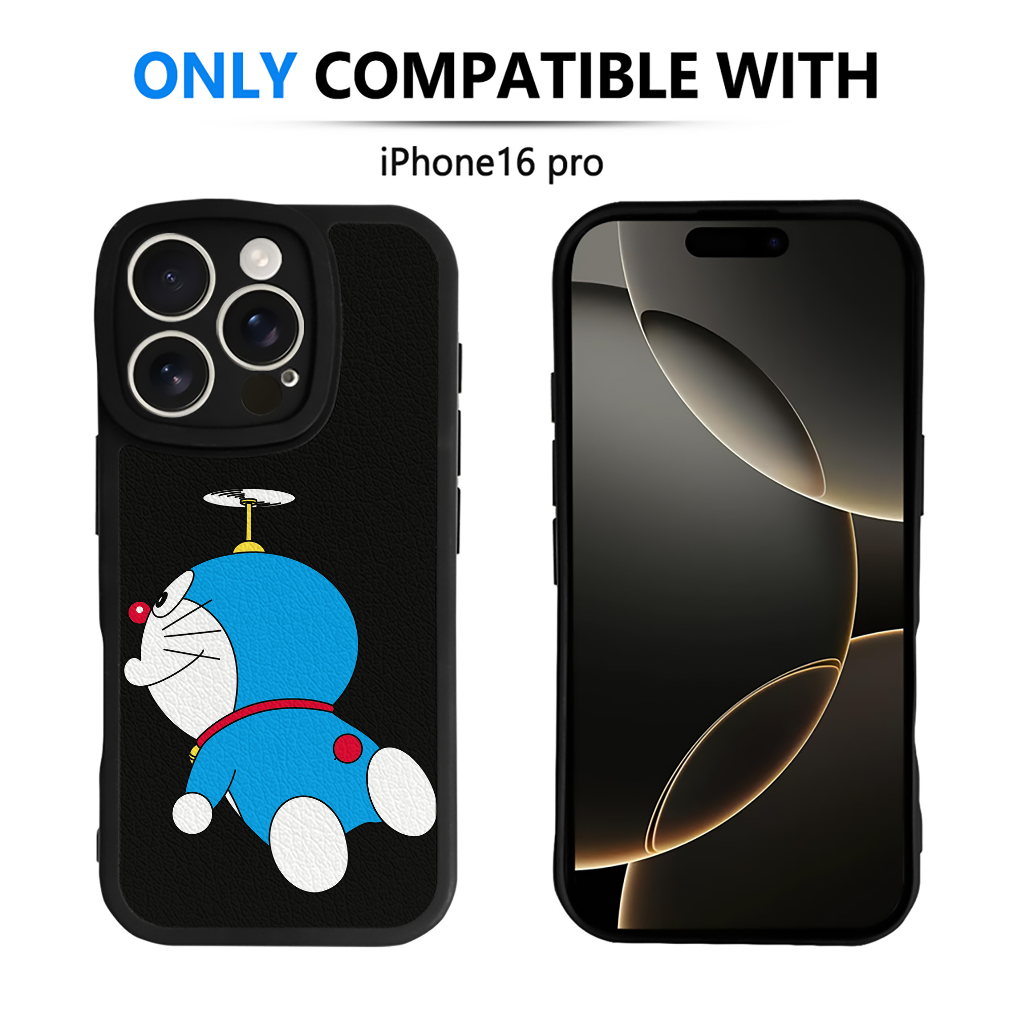 （画像用） ドラえもん Doraemon 【iPhone 16シリーズ対応】シリコンスマホケース（レザー調） 材質：シリコン